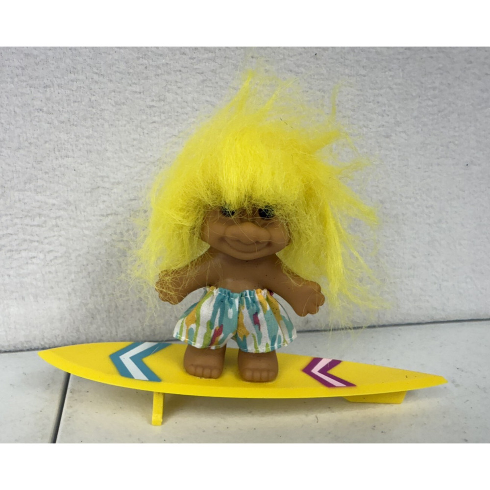 Vintage Russ‎ Surfer Troll Doll Yellow Hair